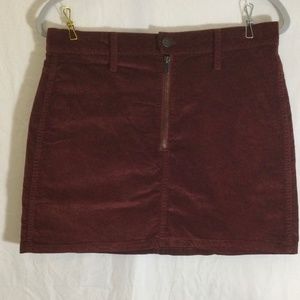 Madewell Velveteen straight Zip Mini skirt || 28